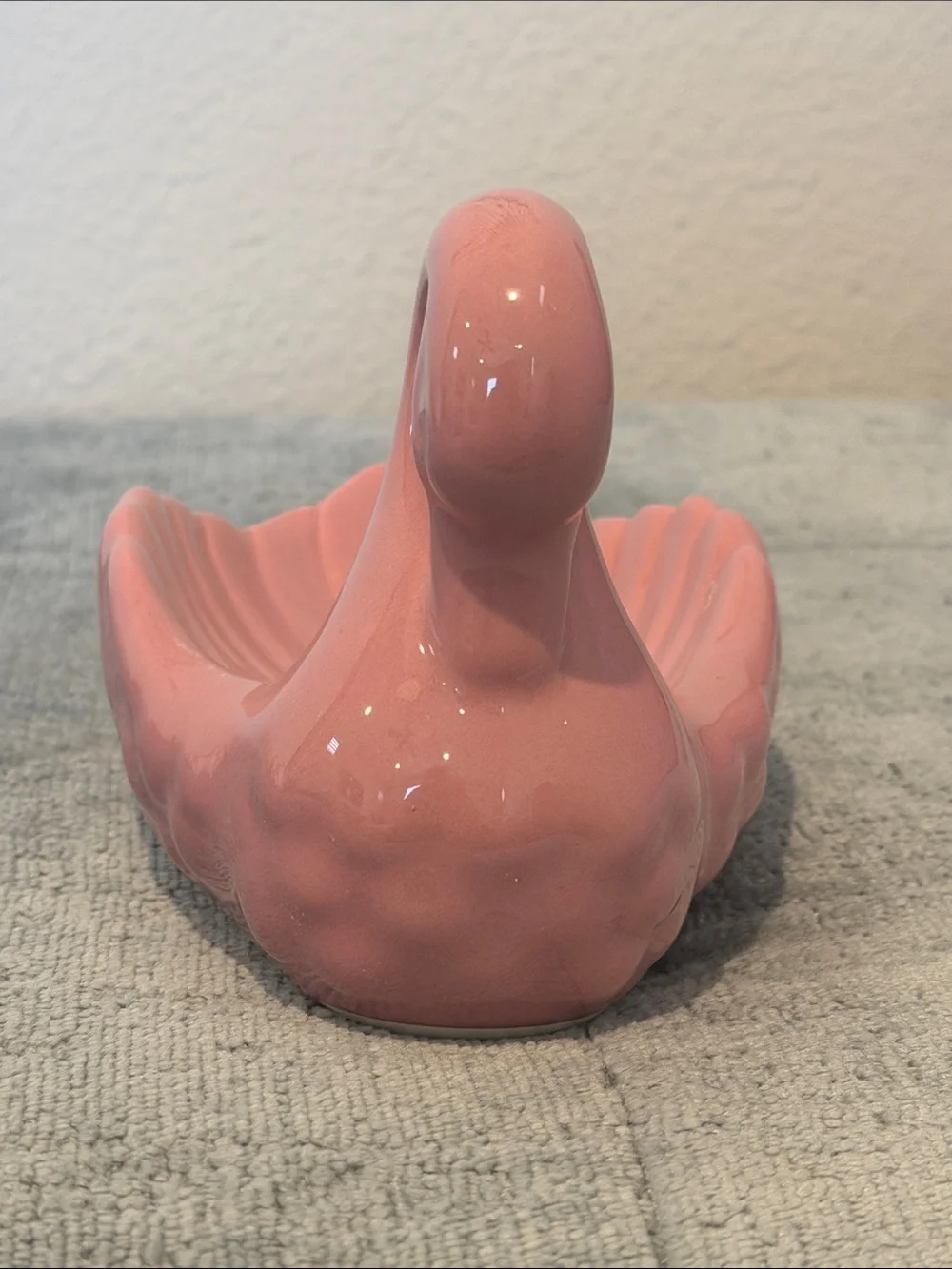 Mauve Pink Ceramic Swan Soap Dish